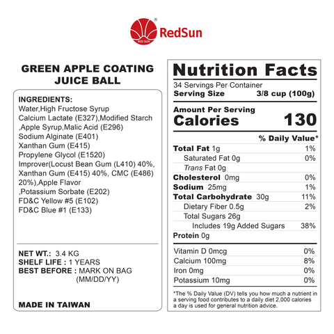 Green Apple Coating Juice Ball (POPPING)