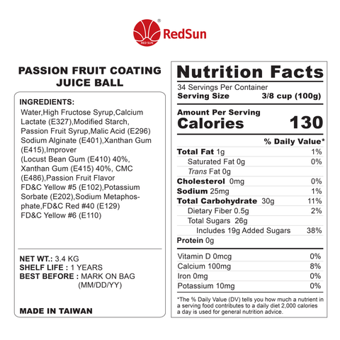 Passion Fruit Coating Juice Ball (POPPING)