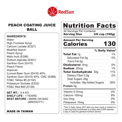 Peach Coating Juice Ball (POPPING)