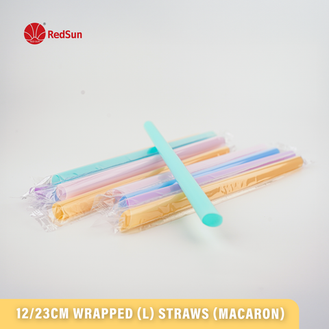 12/23CM WRAPPED STRAWS (MACARON MULTI-COLORS)