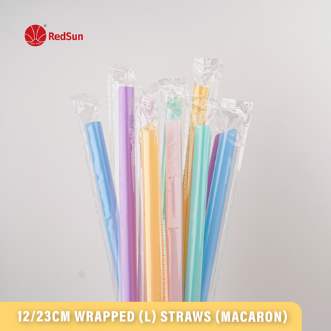 12/23CM WRAPPED STRAWS (MACARON MULTI-COLORS)
